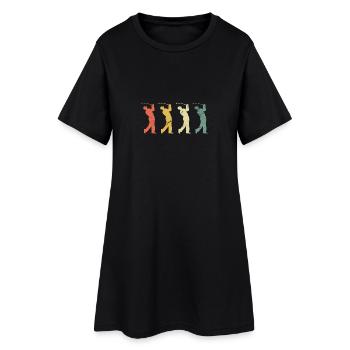 vintage Golfer retro Geschenk Polo - Frauen T-Shirt-Kleid - Schwarz - Vorne