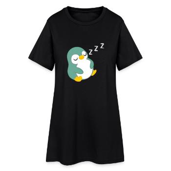 Pingouin - pingouins - motif pingouin - dormir - Robe T-shirt Femme - noir - Devant