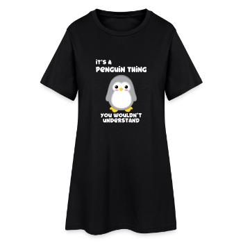 Pingouin - pingouins - motif pingouin - fan de pingouin - Robe T-shirt Femme - noir - Devant