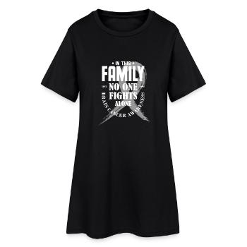 In This Family No One Fights Alone Brain Cancer Sh - Frauen T-Shirt-Kleid - Schwarz - Vorne