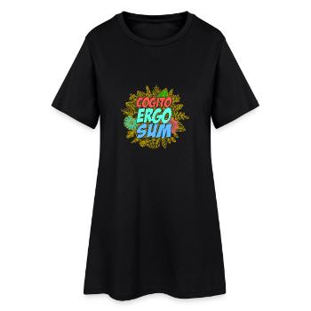 Cogito ergo sum - Frauen T-Shirt-Kleid - Schwarz - Vorne