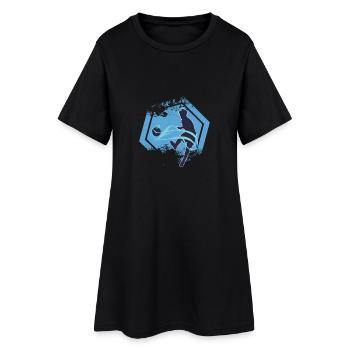 cadeau cool de football bleu - Robe T-shirt Femme - noir - Devant