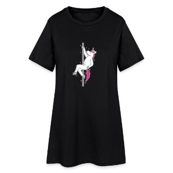 Funny Unicorn Haloween Pole Dancing - Women’s T-Shirt Dress - black - Front