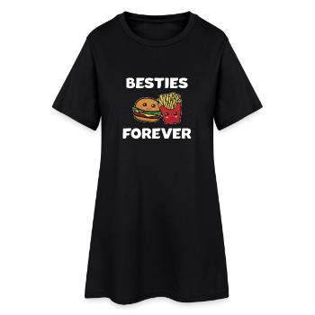Best Friends Burger Fries Frites Cadeau de Besties - Robe T-shirt Femme - noir - Devant