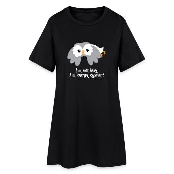 Chouette - hibou - hibou - t-shirt hiboux - lazybones - Robe T-shirt Femme - noir - Devant