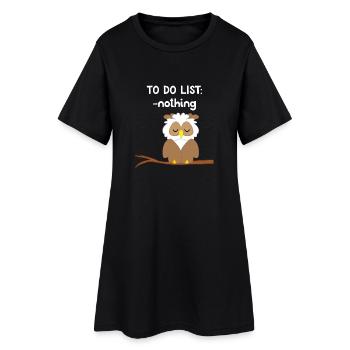 Chouette - hibou - hibou - t-shirt hiboux - mocassins - Robe T-shirt Femme - noir - Devant