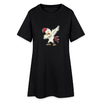 Cock Dab Winner Chicken Shirt - Women’s T-Shirt Dress - black - Front