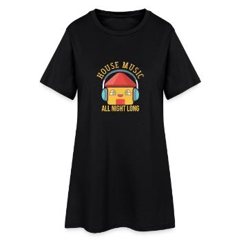 HOUSE MUSIC : House Music All Night Long - Robe T-shirt Femme - noir - Devant