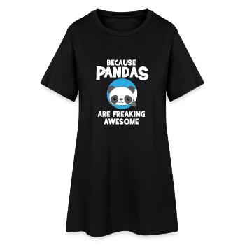 Panda - T-shirt Panda - Motif Panda - Cadeau - Robe T-shirt Femme - noir - Devant