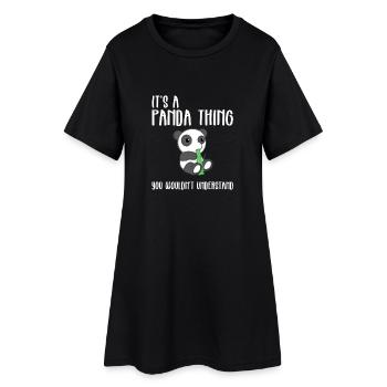 Panda - T-shirt Panda - Motif Panda - Cadeau - Robe T-shirt Femme - noir - Devant