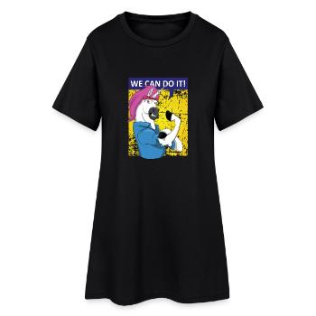 We can do it Unicorn Unicorn Women's Power Girlpower - Women’s T-Shirt Dress - black - Front