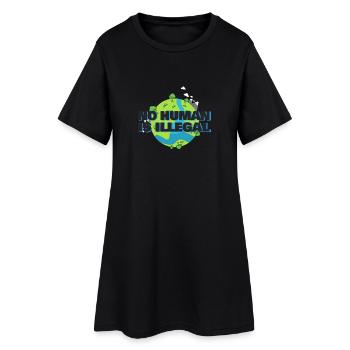 Aucun humain n'est illégal - Anti Racisme Femmes | hommes - Robe T-shirt Femme - noir - Devant