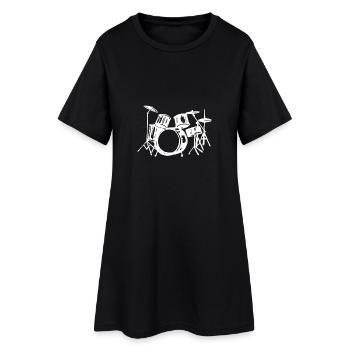 batterie - Robe T-shirt Femme - noir - Devant