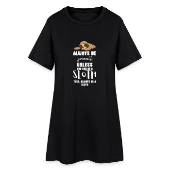Paresseux - Paresseux - T-shirt paresseux - Soyez vous-même - Robe T-shirt Femme - noir - Devant