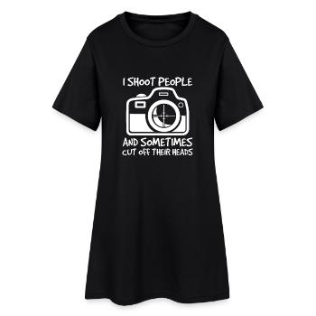 Cadeau cool vecteur photo - Robe T-shirt Femme - noir - Devant
