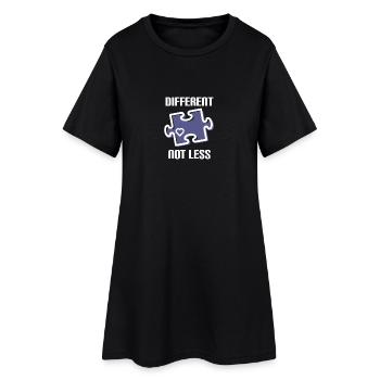 DIFFERENT - NOT LESS ! AUTISME - Robe T-shirt Femme - noir - Devant