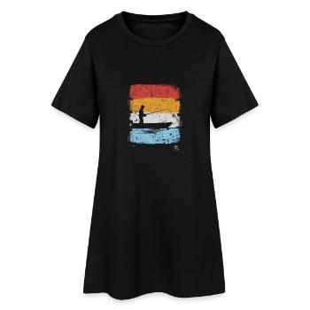 Pêche pêche pêche vintage Pêche Pêche - Robe T-shirt Femme - noir - Devant