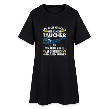 Taucher Tauchen - Frauen T-Shirt-Kleid - Schwarz - Vorne