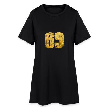 sixty nine neunundsechzig 69 Blowjob Oral - Frauen T-Shirt-Kleid - Schwarz - Vorne