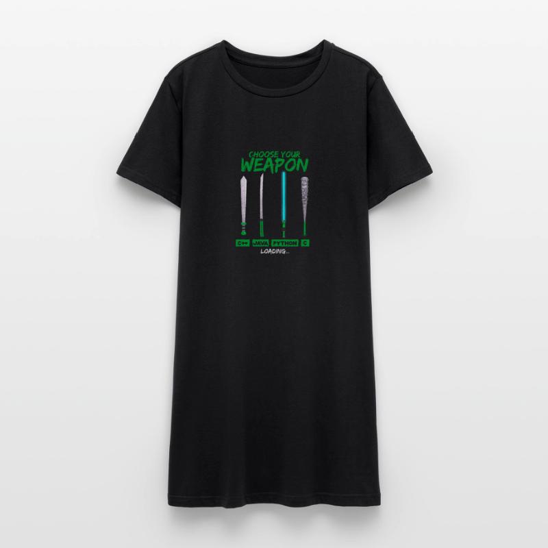 Cool Programmer Shirt Choose Your Weapon C ++ Java Women’s T-Shirt Dress
