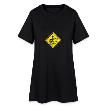 Bébé wakeboard vintage - Robe T-shirt Femme - noir - Devant