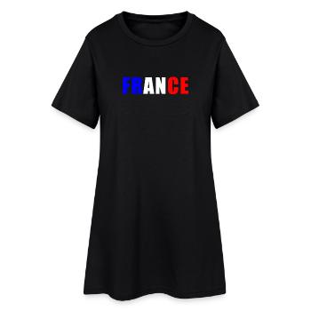 T-shirt France Soccer en jersey français - Robe T-shirt Femme - noir - Devant