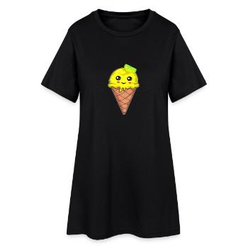 Crème glacée au citron sucré - Robe T-shirt Femme - noir - Devant