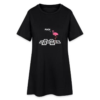 Flamingo drôle - Robe T-shirt Femme - noir - Devant