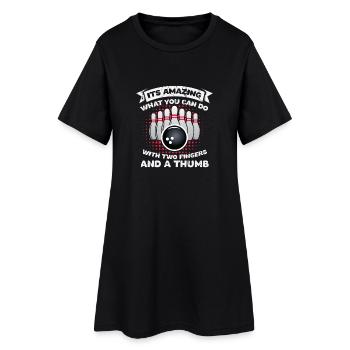 Cadeau de compétences de bowling - Robe T-shirt Femme - noir - Devant