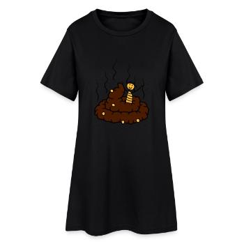 männchen glücklich stückchen fladen kleines scheiß - Frauen T-Shirt-Kleid - Schwarz - Vorne