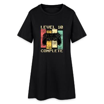 Level 10 Unlocked Shirt 10th Birthday Shirt - Women’s T-Shirt Dress - black - Front