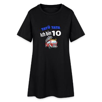 10. Geburtstag Feuerwehr Geschenk - Frauen T-Shirt-Kleid - Schwarz - Vorne