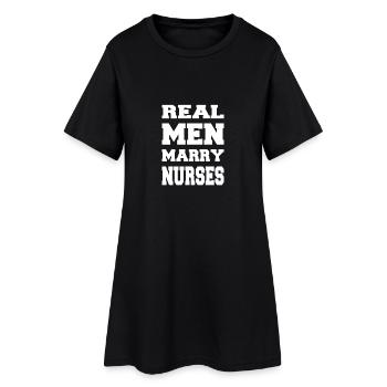 Real Men Marry Nurses - Women’s T-Shirt Dress - black - Front