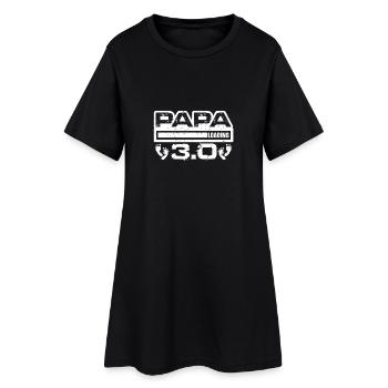 Papa 3.0 Loading, 3 Kinder Verkündung - Frauen T-Shirt-Kleid - Schwarz - Vorne