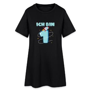 Rakete 1. Geburtstag erster Geburtstag - Frauen T-Shirt-Kleid - Schwarz - Vorne