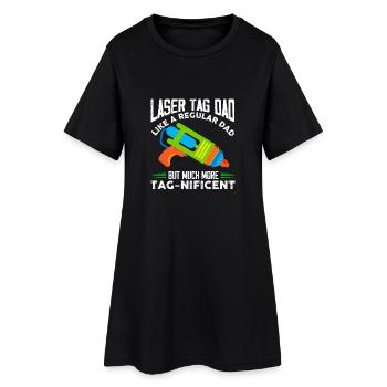 Laser Player Dad Comme un papa ordinaire mais beaucoup - Robe T-shirt Femme - noir - Devant