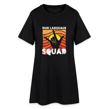 Escouade de la langue des signes Conception d’une langue des signes - Robe T-shirt Femme - noir - Devant