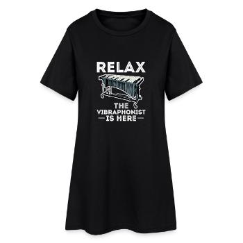 Relax The Vibraphonist Is Here Electronic Vibes - Frauen T-Shirt-Kleid - Schwarz - Vorne