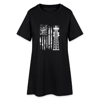 Patriotic Tower Climber Transmissionservie - Frauen T-Shirt-Kleid - Schwarz - Vorne