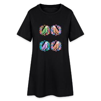 Oiseaux exotiques Oiseau Perroquet Perroquets - Robe T-shirt Femme - noir - Devant