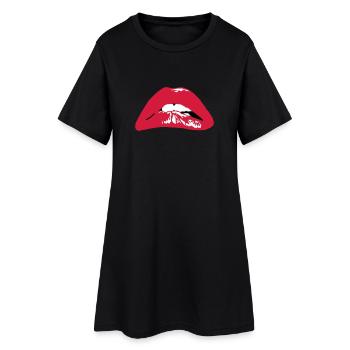 LIPS - Rocky horror picture show - Frauen T-Shirt-Kleid - Schwarz - Vorne