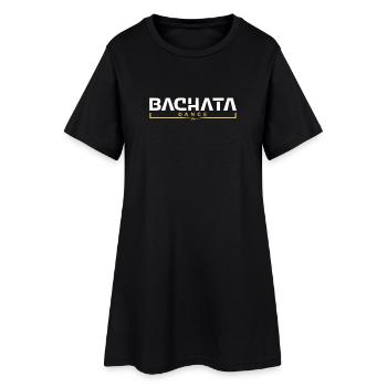 Logo de la danse bachata en or blanc - Danse latine - Robe T-shirt Femme - noir - Devant