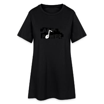 Alt-Power - Frauen T-Shirt-Kleid - Schwarz - Vorne