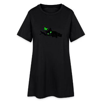 Panther auf Ast - Frauen T-Shirt-Kleid - Schwarz - Vorne