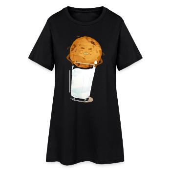 milk'n'cookie - Frauen T-Shirt-Kleid - Schwarz - Vorne