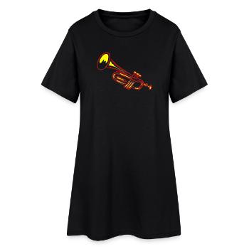 Trumpet Brass Design - Women’s T-Shirt Dress - black - Front