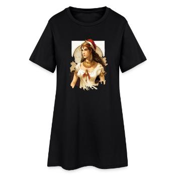 Reine antique en diadème rouge - Robe T-shirt Femme - noir - Devant