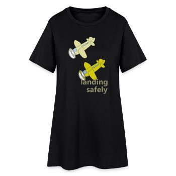 Atterrissage en toute sécurité - Robe T-shirt Femme - noir - Devant