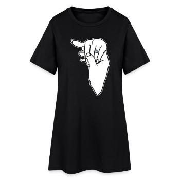 Bague de mariage de fiançailles Main - Robe T-shirt Femme - noir - Devant