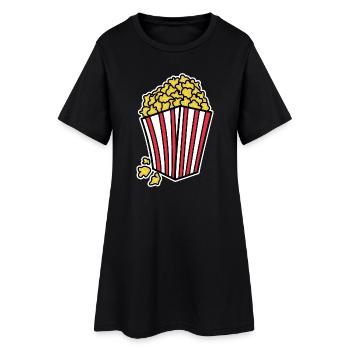 Popcorn Theater Kino Filme Streaming Dvd Abend - Frauen T-Shirt-Kleid - Schwarz - Vorne